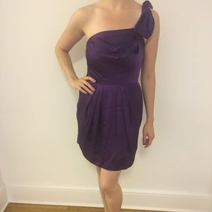 BCBG Purple One Shoulder Cocktail Dress Size 6